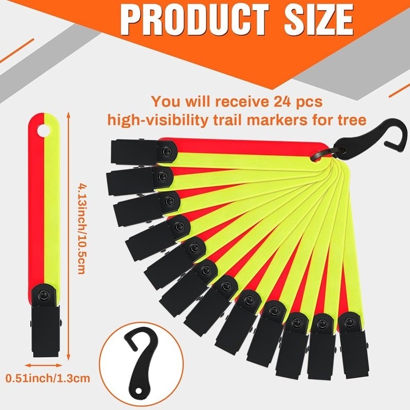 24 Pack Reflective Trail Markers Hiking Camping Hunting Outdoor Adventures New