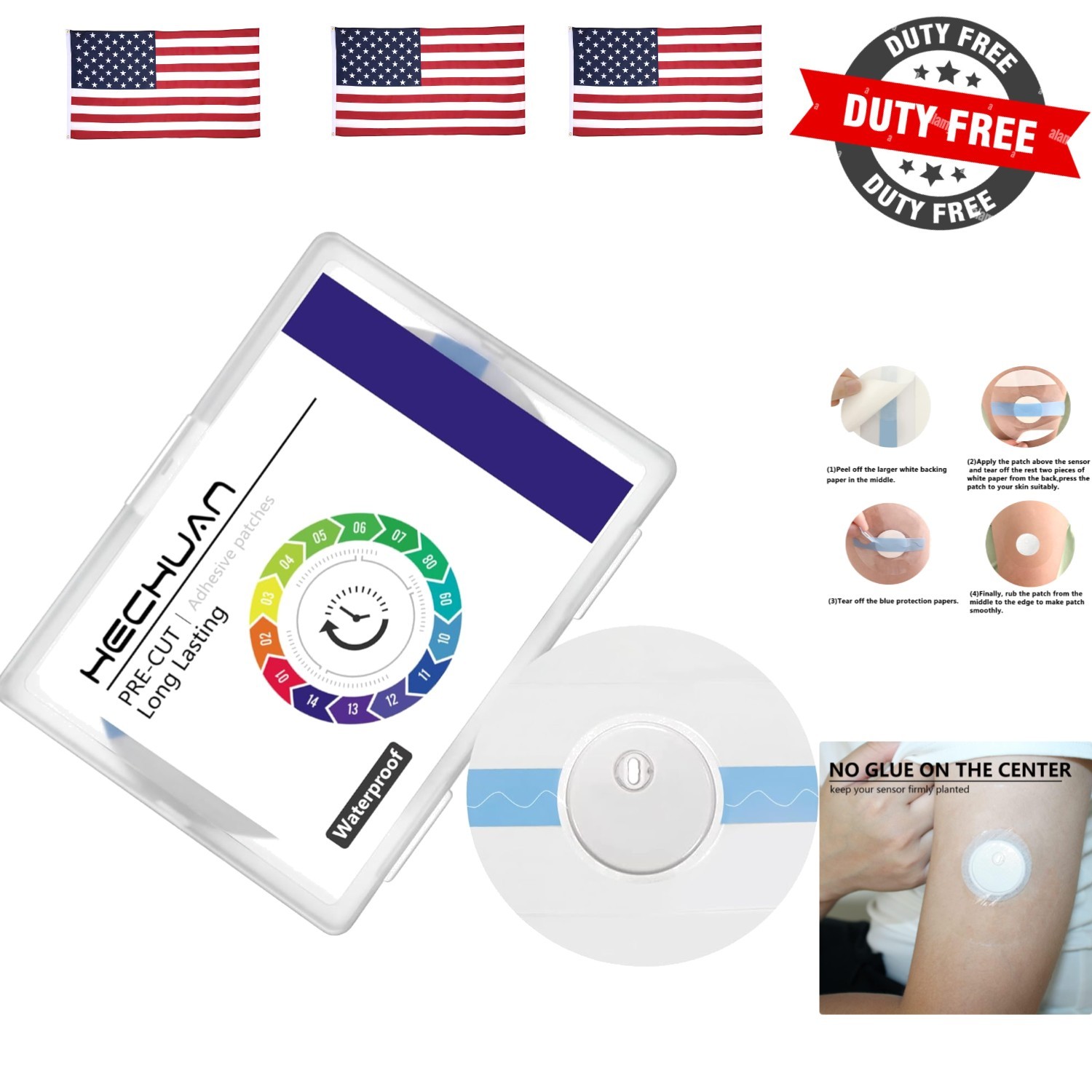 Sensor Covers for Libre 2/3/Plus,60 Pack Waterproof Adhesive Patches,Transpar…