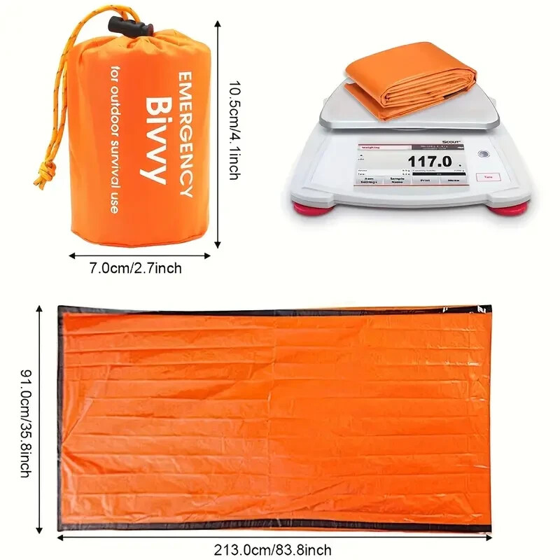 Emergency Gear Sleeping Bag Survival Bivy Space Blanket Outdoor Hiking Camping