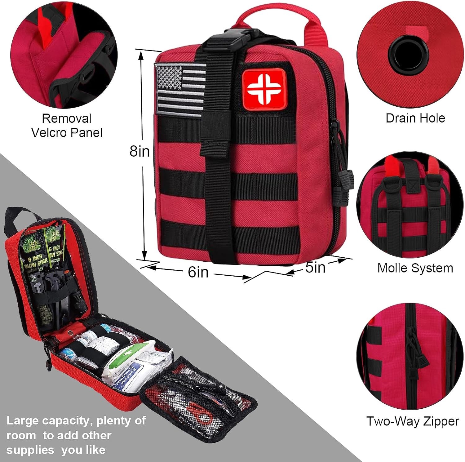 Compact 142-Piece Survival & First Aid Kit – Essential Gear for Outdoor Safety