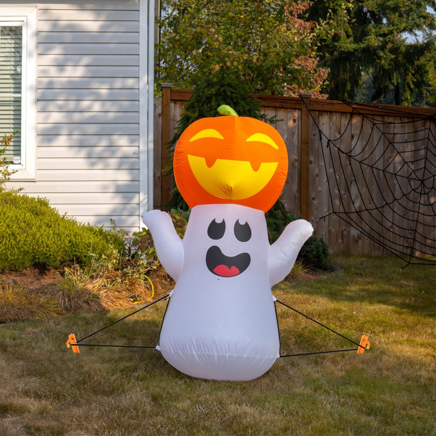 Plastic Inflatable Stakes Set for Halloween Christmas Holiday Orange