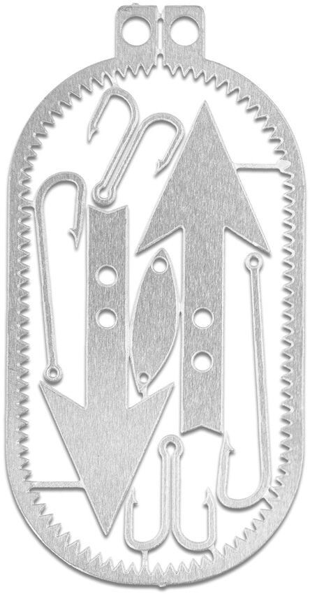 Readyman Dog Tag Survival Card Pop-Out Steel Tools Fishing Arrowheads Band Saw