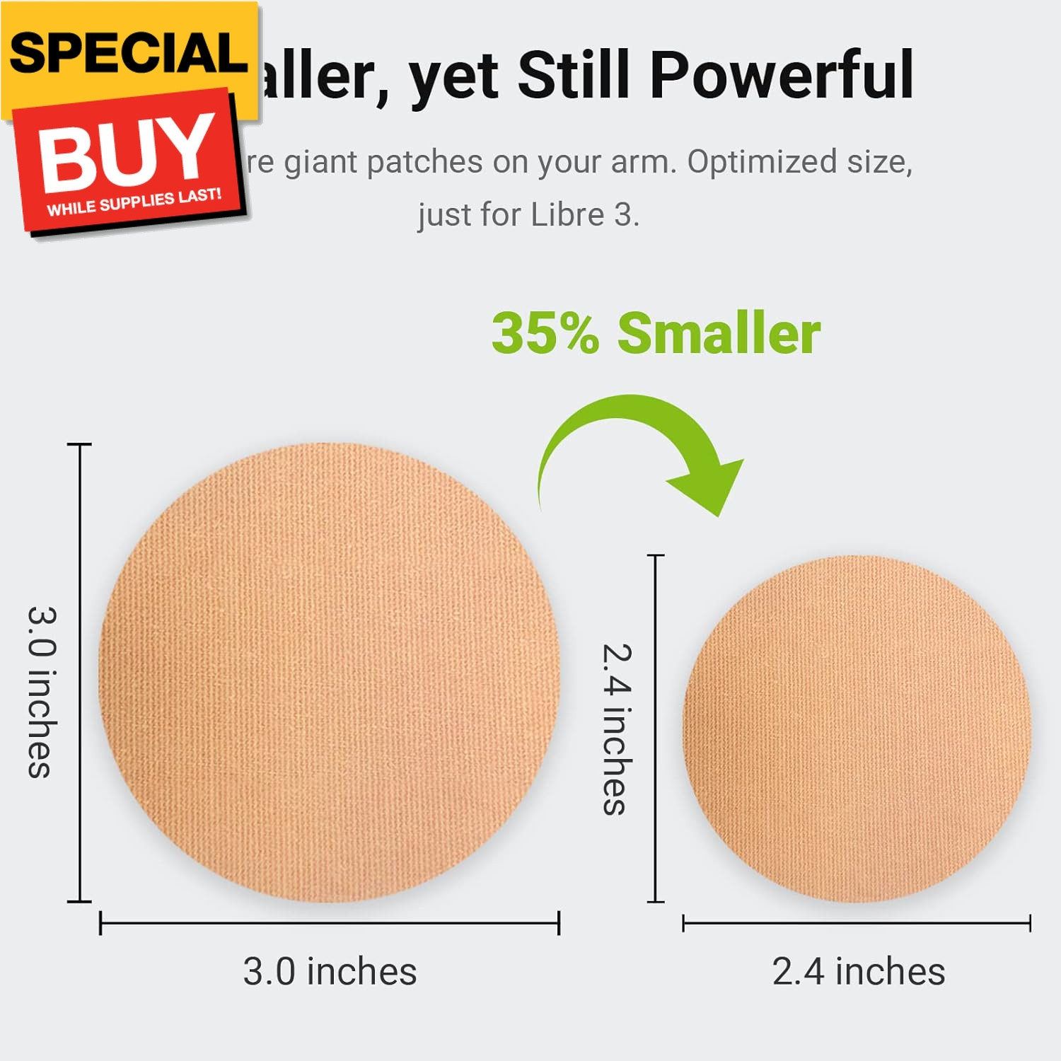 Libre 3 Sensor Covers Premium Pack, 25 Pcs Waterproof Adhesive Patches, 1 Pc Reu