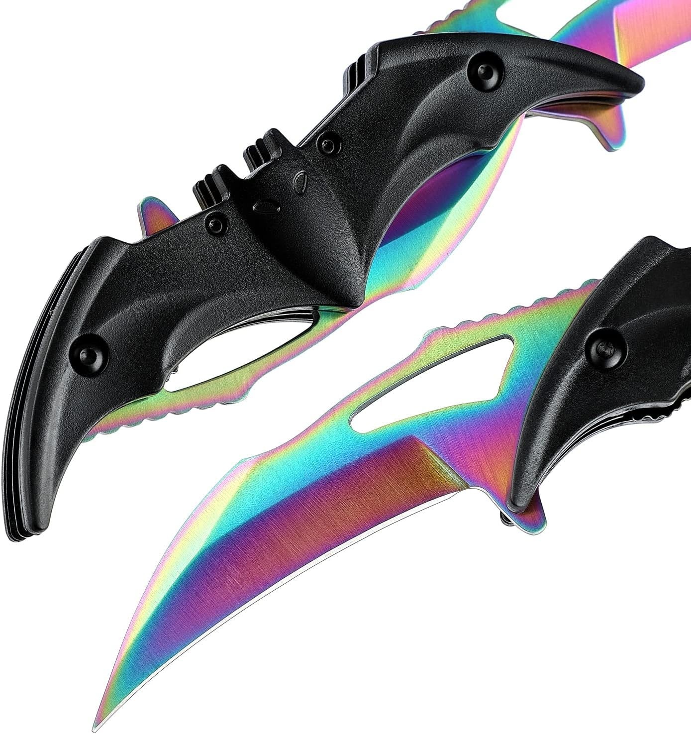 Color Bat Model Foldable Outdoor Survival Blade Camping Defense Tool