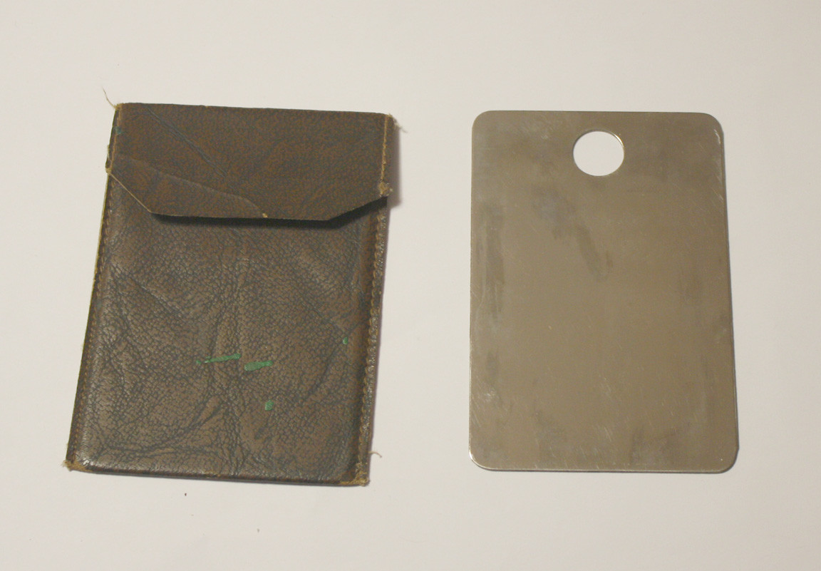 Vintage Back Country Survival Signalling Mirror w Leather Case