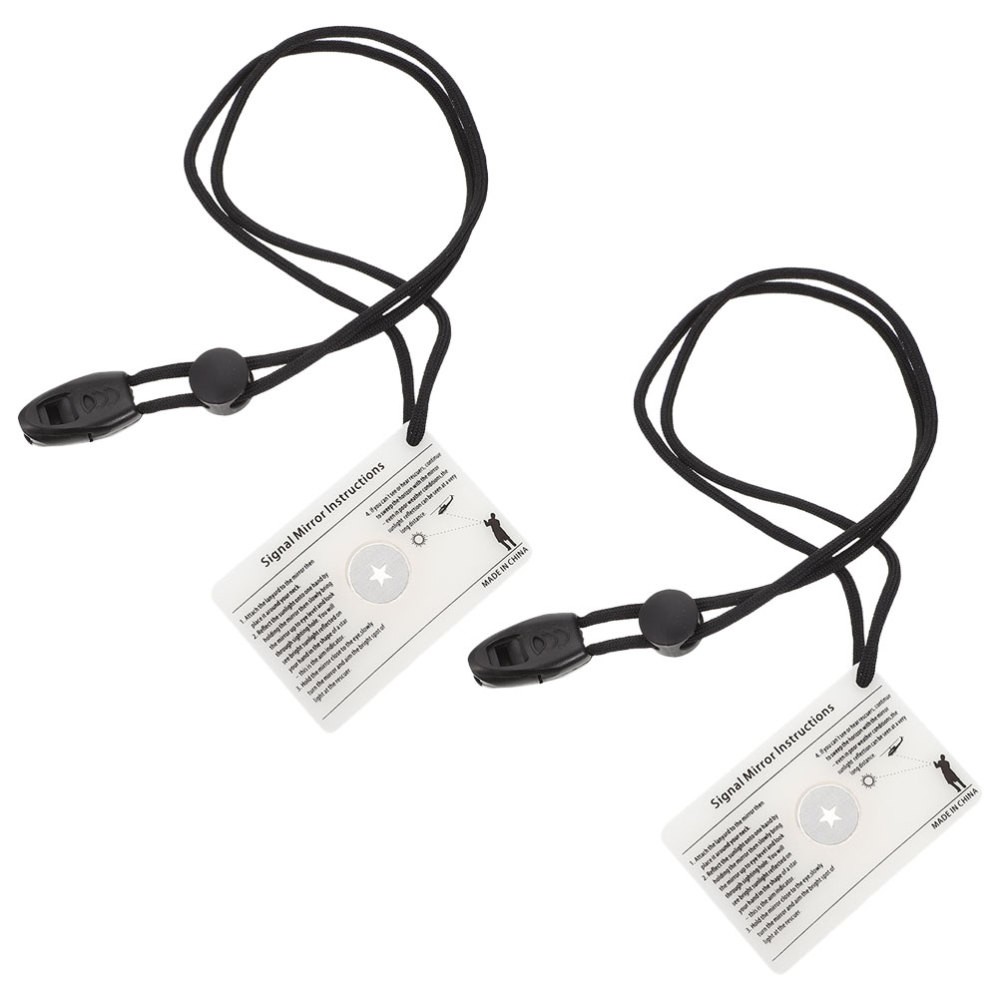 2 Pcs Survival Signal Mirror Sighting Reflective Scuba Diving Hand