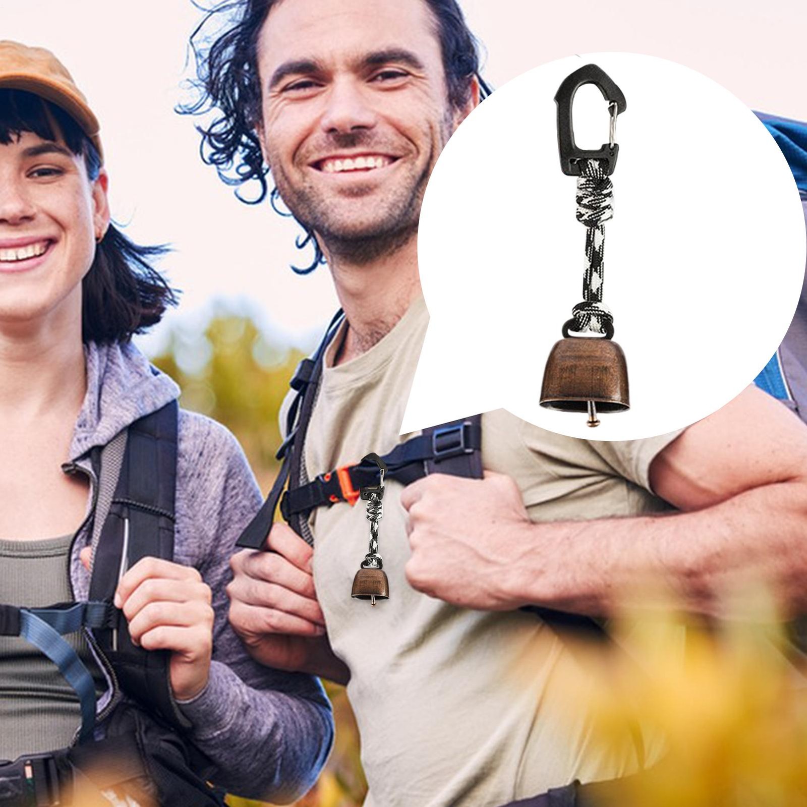 Bear Bells For Hiking Safety Ring Keychain Iron Camping Bell For Backpacking