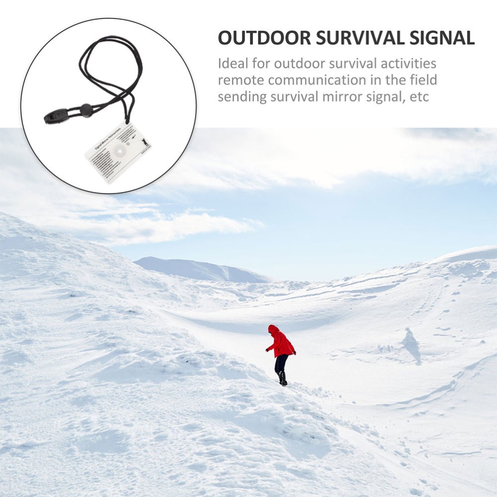 2 Pcs Survival Signal Mirror Sighting Reflective Scuba Diving Hand