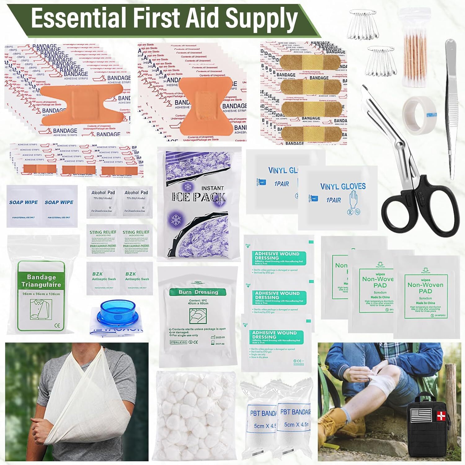280pcs Emergency Survival Kit with Survival Gear tools first aid backpack GO bag