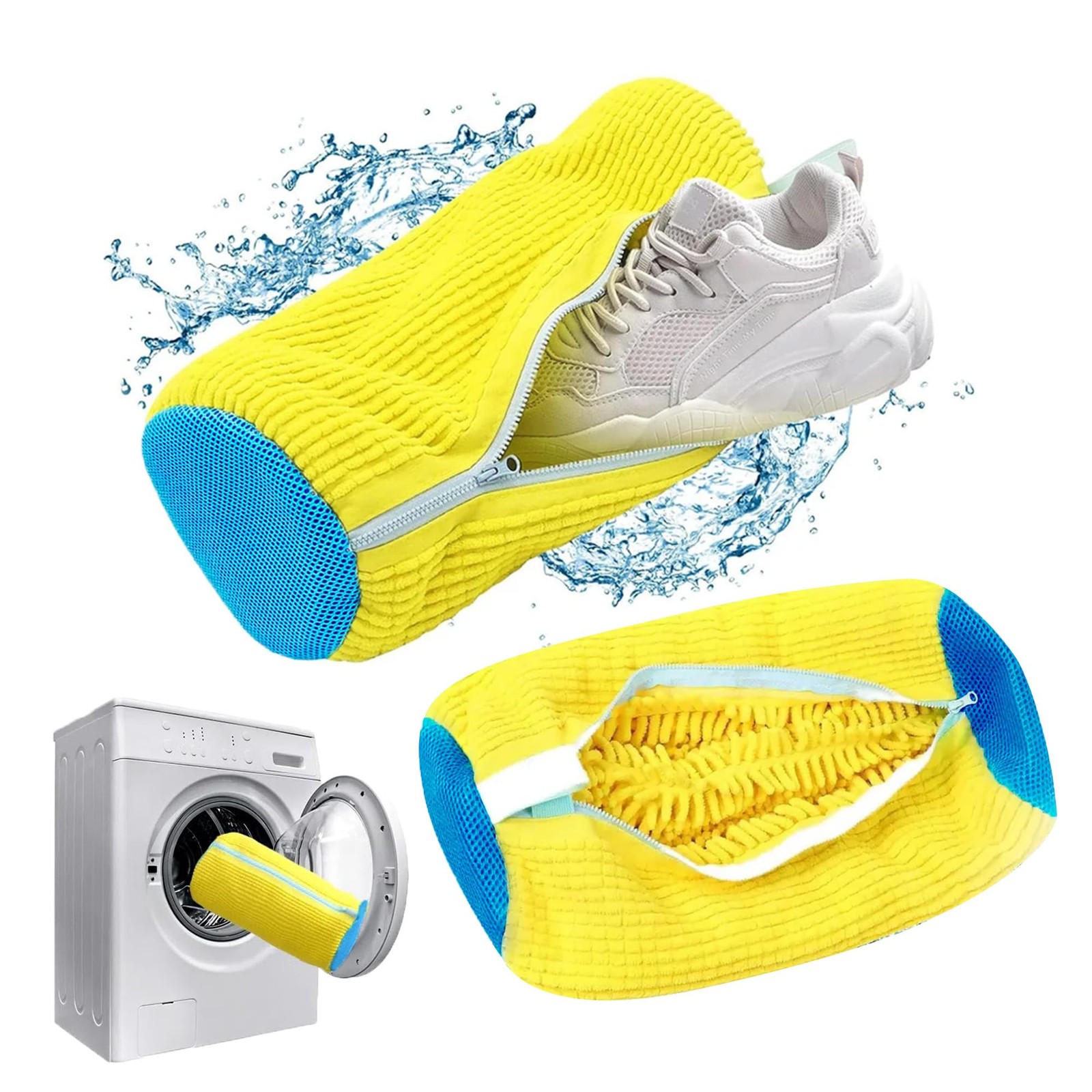 Shoe Washing Machine Bag Laundry for Washer and Dryer 2 Pack, Yellow