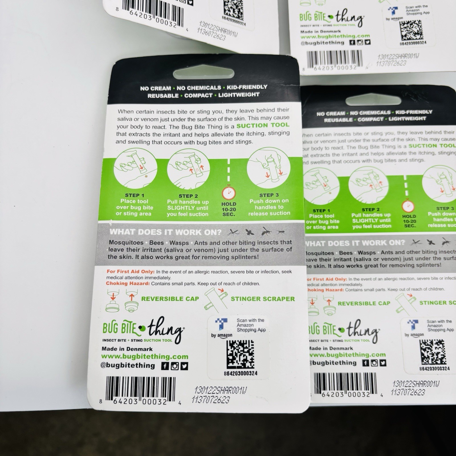Lot Of 4 Bug Bite Thing Suction Tool Poison Remover Insect Bite Sting White NEW!