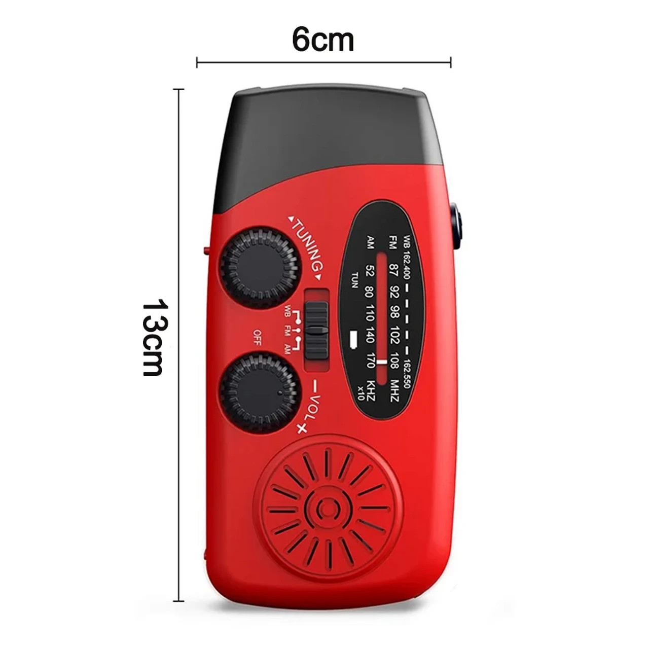 Emergency Crank Solar Power Bank Charger Flash Light Radio Hand Weather 1000mAh