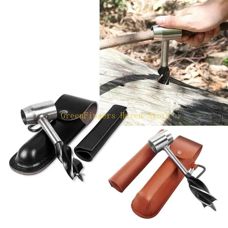 F68D Survival Manual Tools for Bushcraft Hand Auger Wrench Drill Peg Outdoor