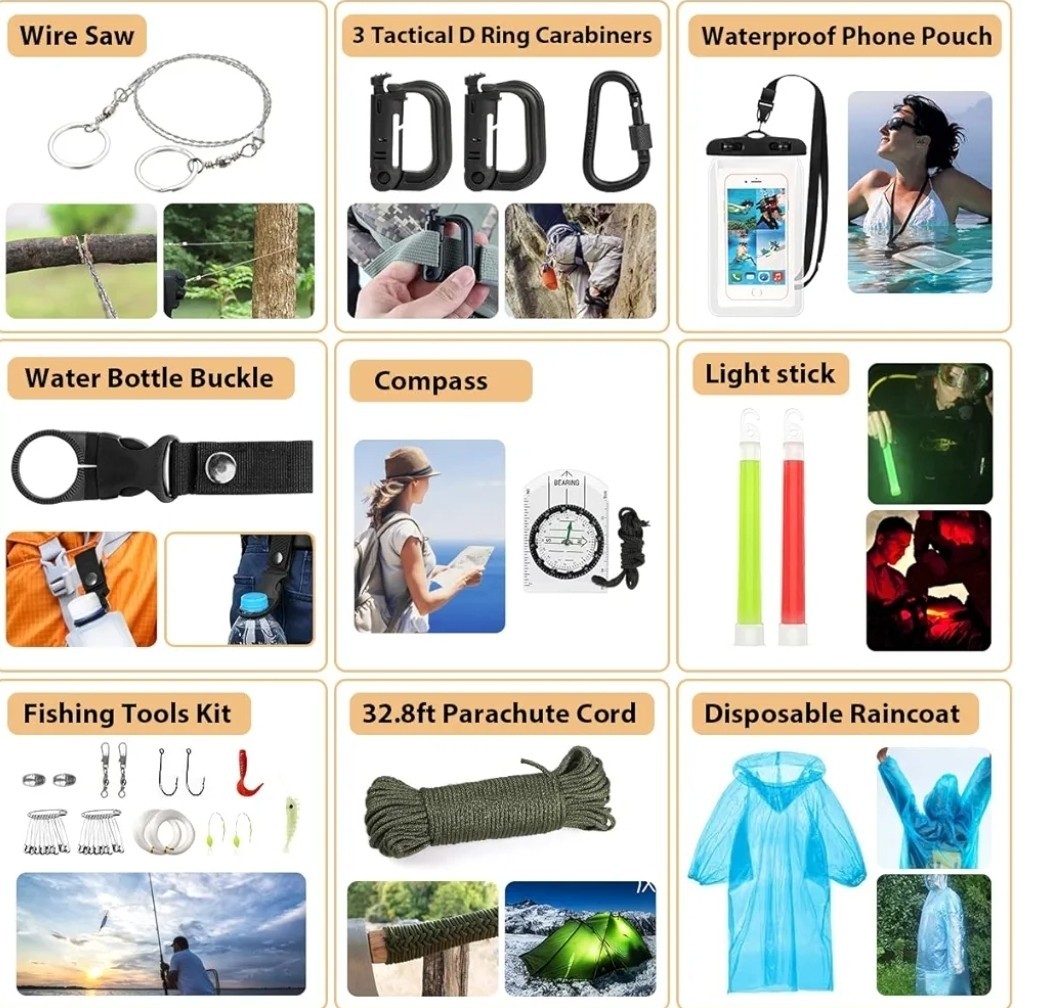 🔥Emergency Survival Kit First Aid 150 Piece Set.