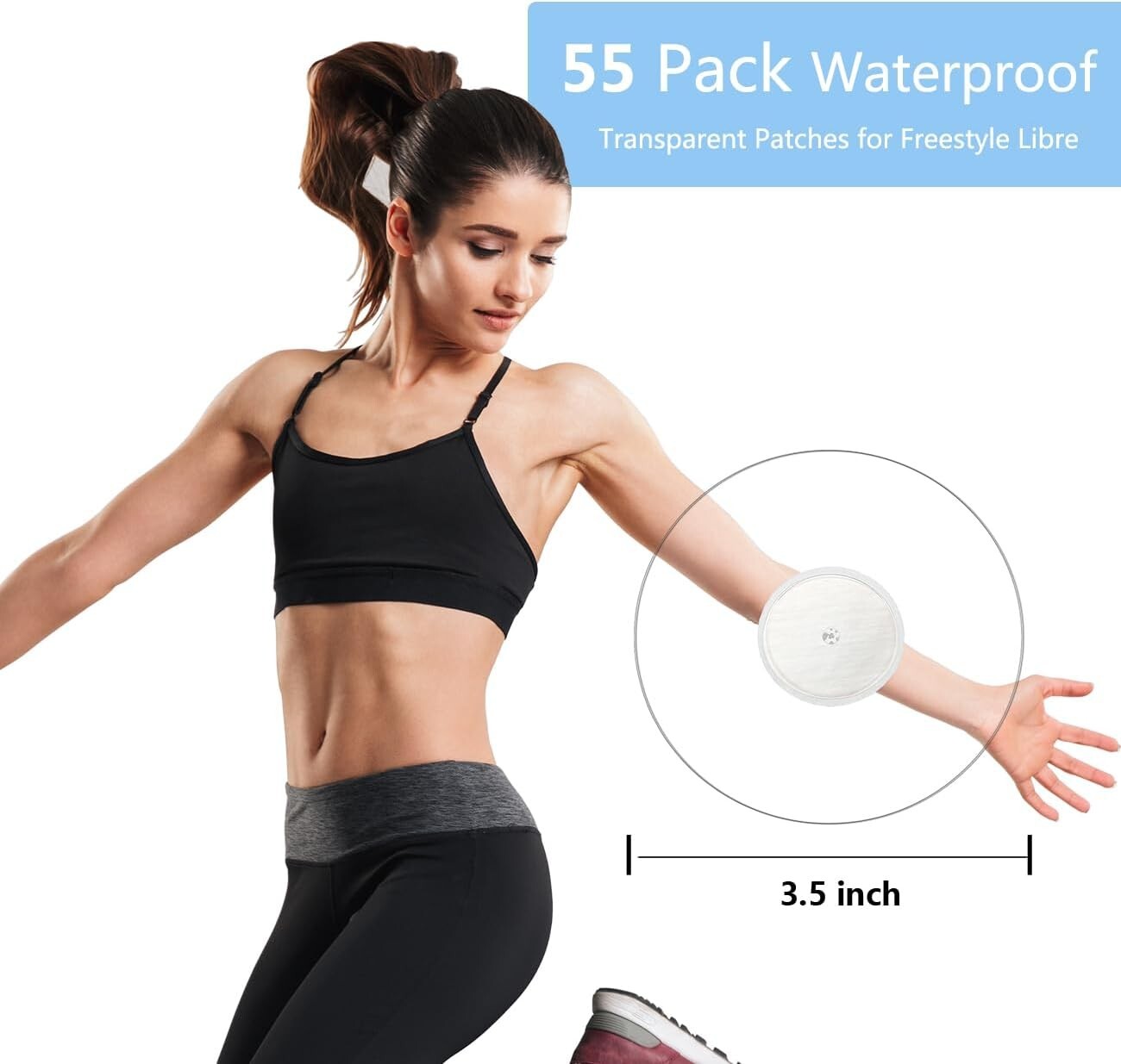 55 Count Effective Waterproof Covers for Libre 1/2/3 – Tear-Free Adhesive Design