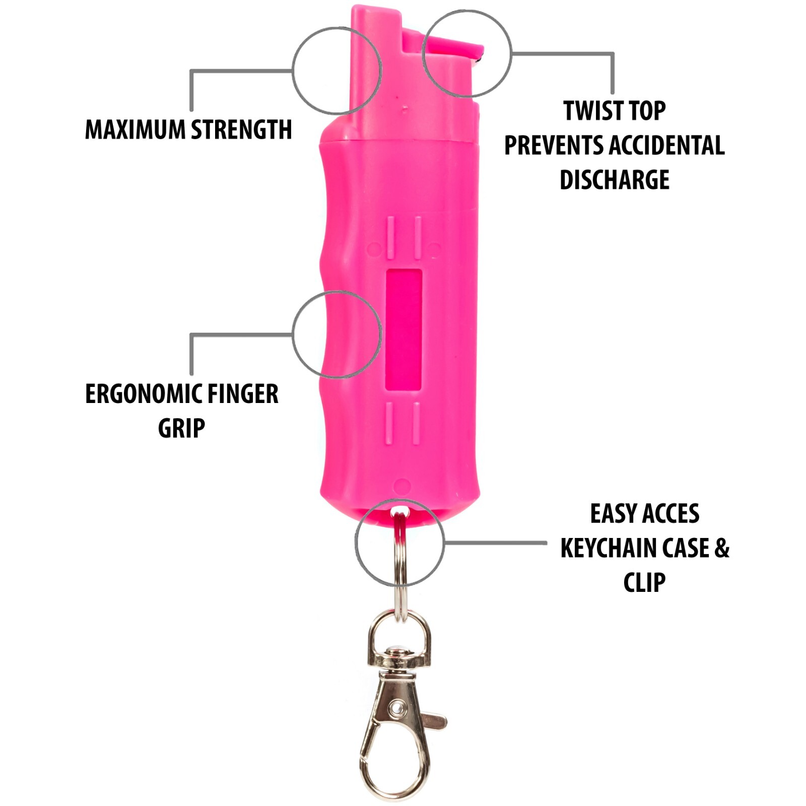 BURN Max Strength Pepper Spray for Self Defense – 1/2oz Pink 2 Pack