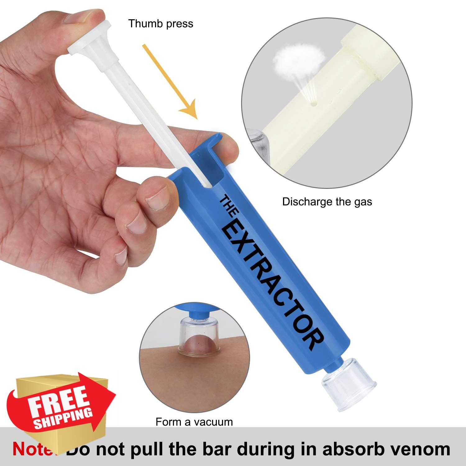 Snake Bite Kit Venom Extractor Suction Pump First Aid Hiking Camping