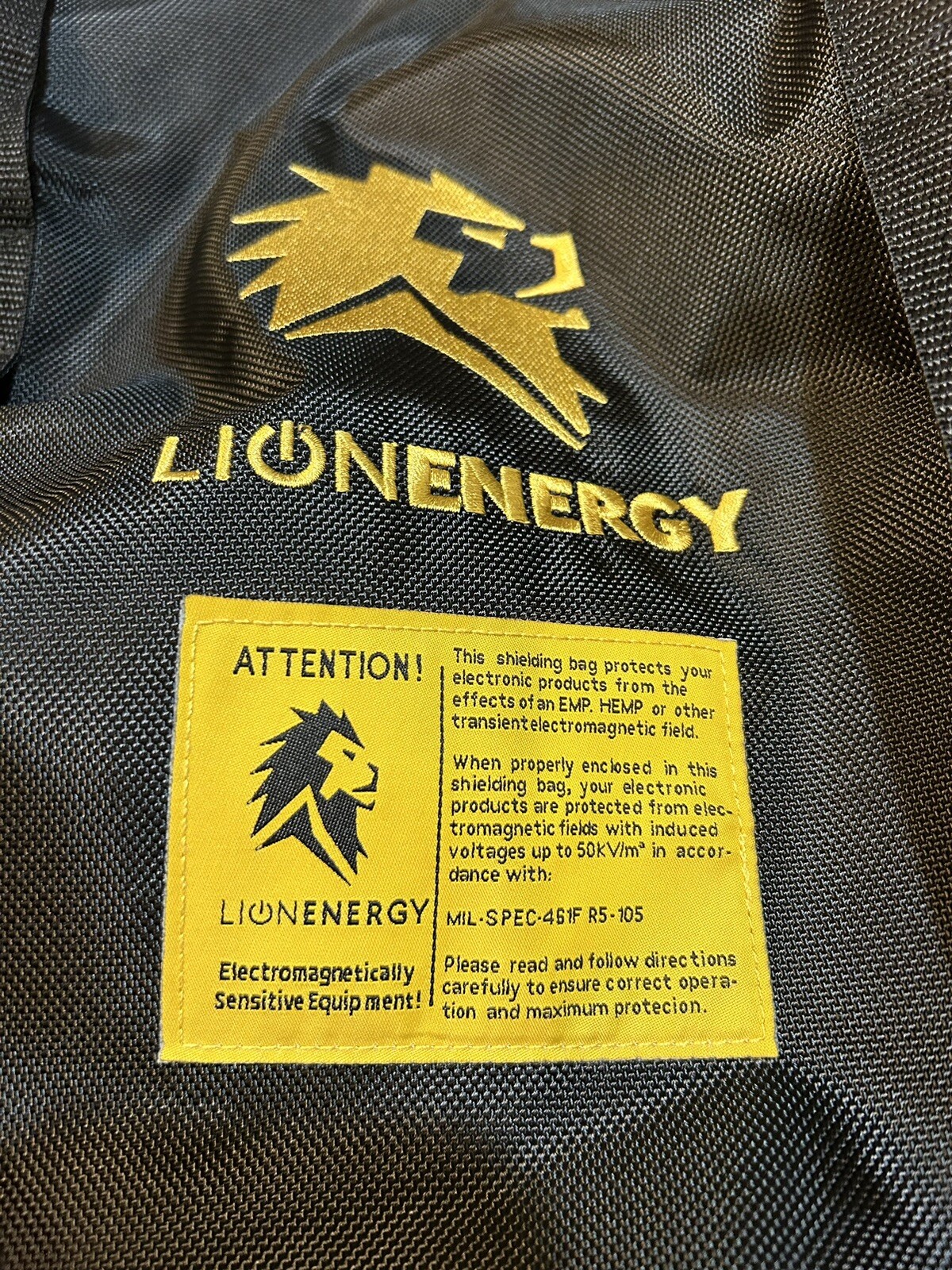 Lion Energy MIL-SPEC-461F R5-105 Electronics Shielding EMP Bag