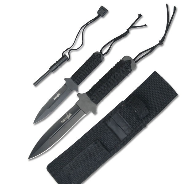 Survivor Series 3-piece Fixed Blade Knife Set with Fire Starter ^c