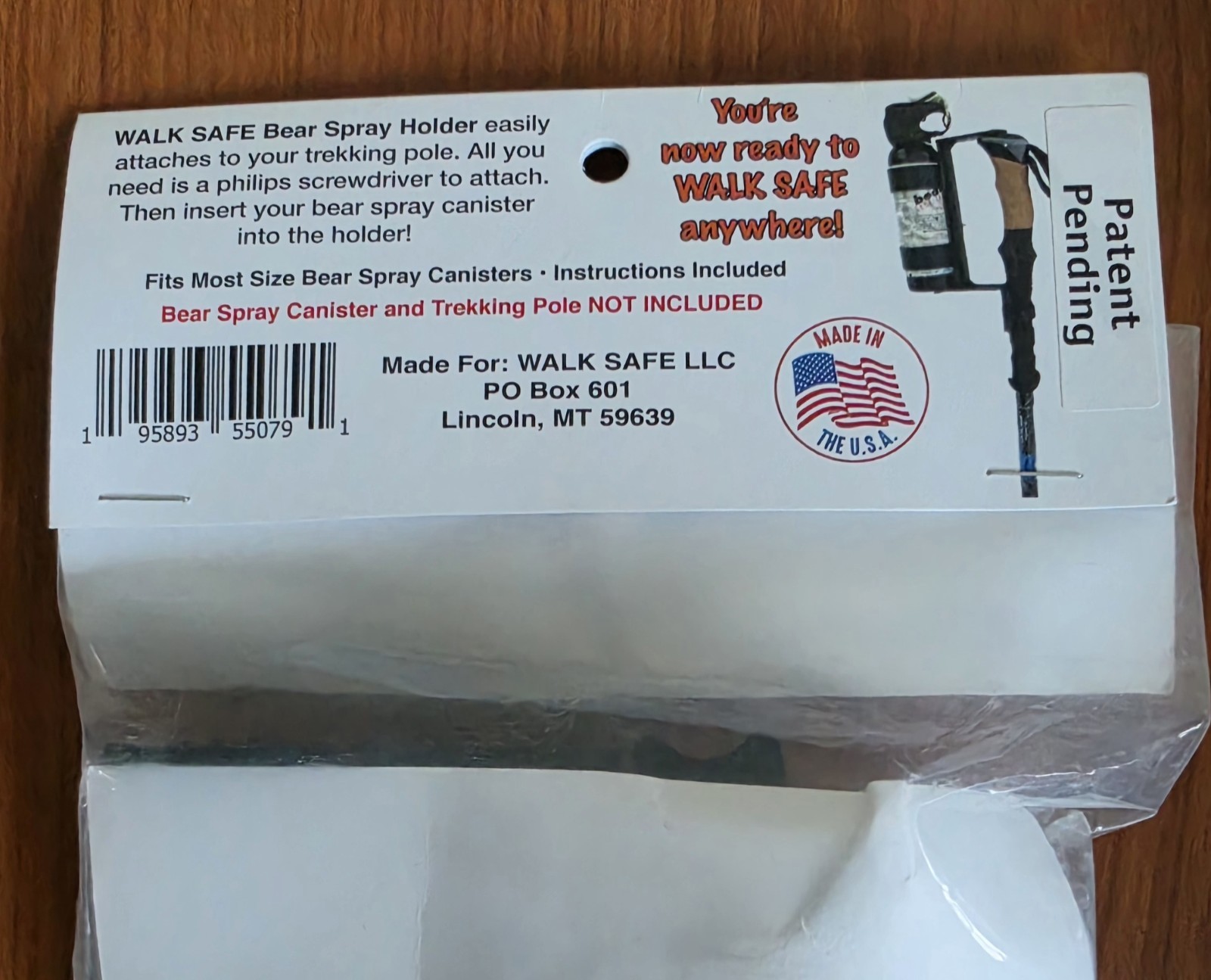 Walk Safe Spray Holder for Trekking Poles, Hiking Camping New!