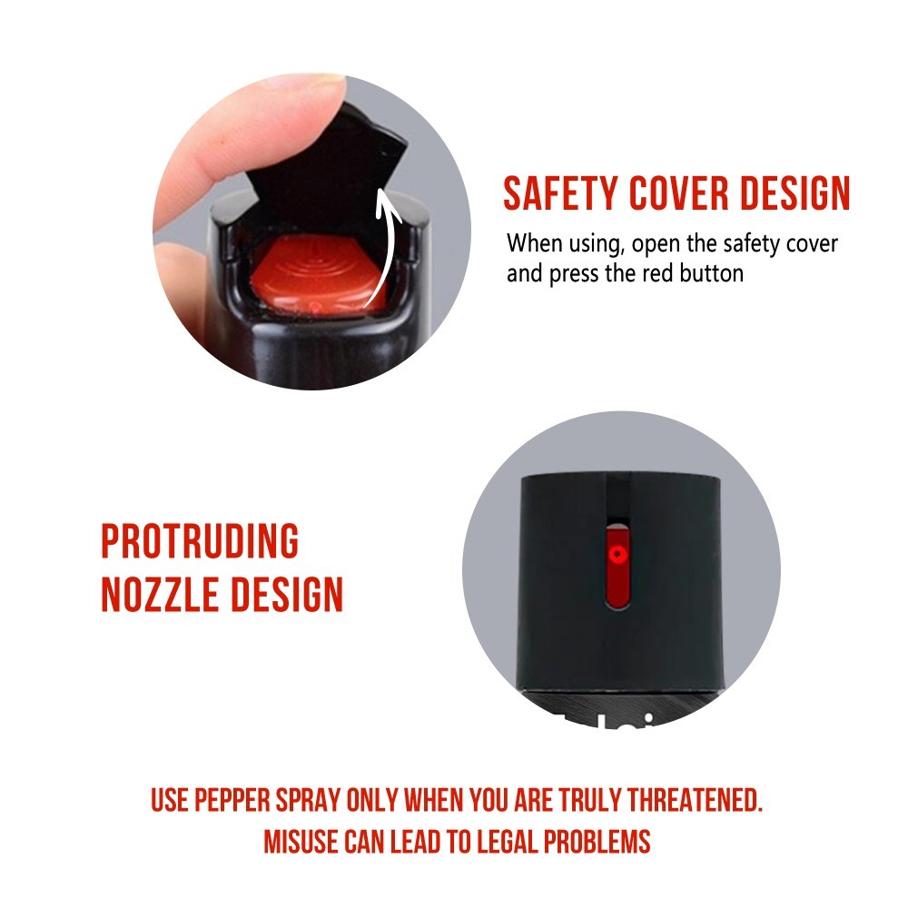5 Bottles Feloiy Pepper Spray 2oz with Quick Release Safety Trigger Self Defense