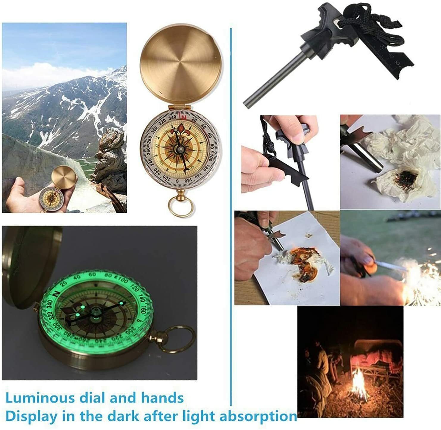 Gifts for Men Dad Husband, Survival Gear and Equipment 12 in 1, Fishing Hunting