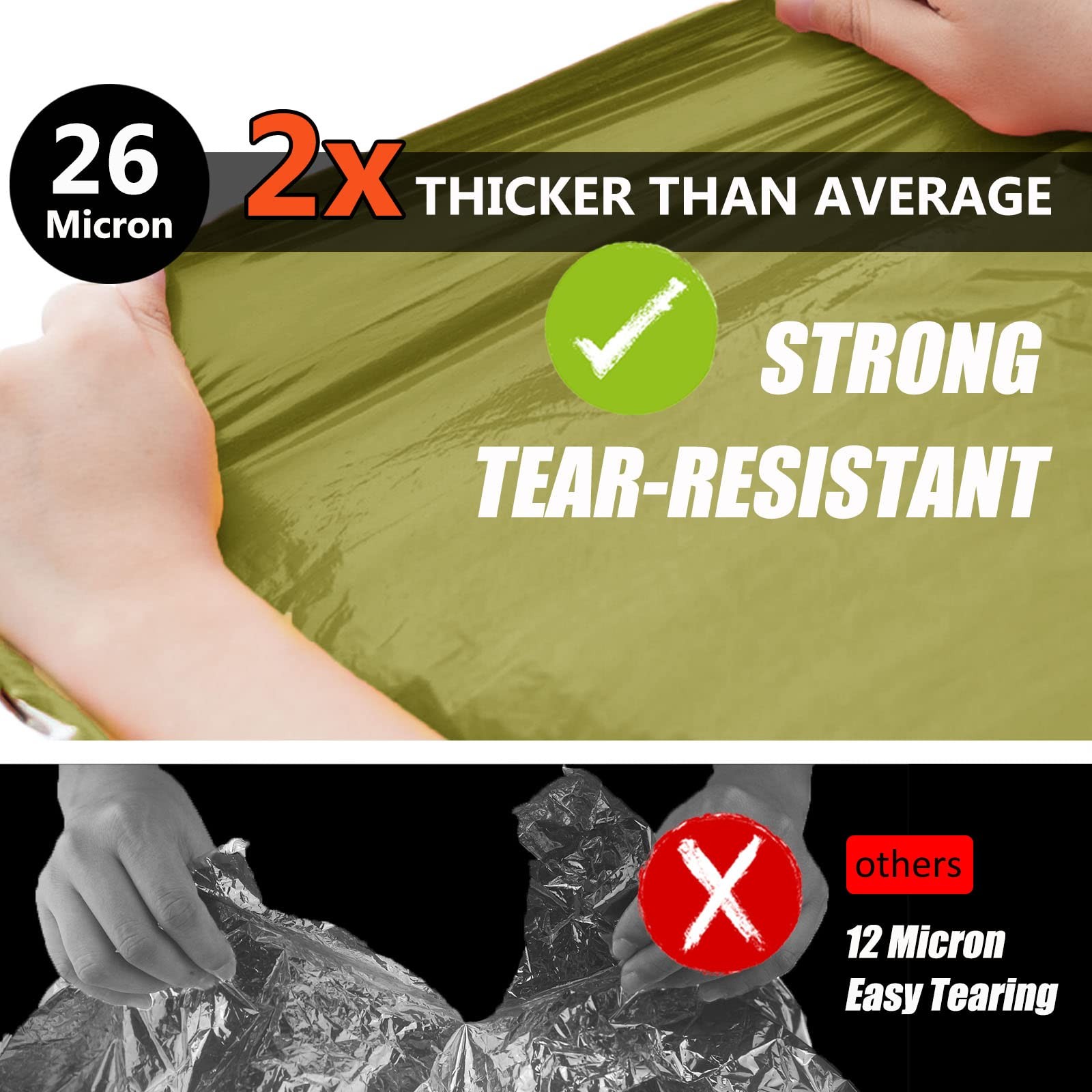 Extra-Thick Emergency Tent, Compact Survival Tent with Whistle, Upgraded Para…