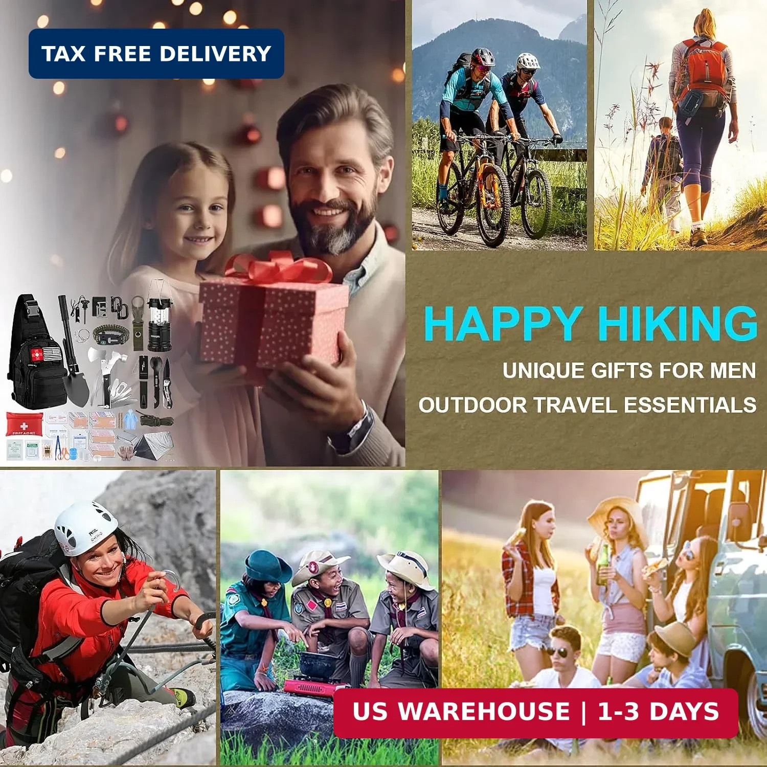 Survival Kit, Gifts for Fathers Day Men, Women, 251pcs Emergency Survival Gear a