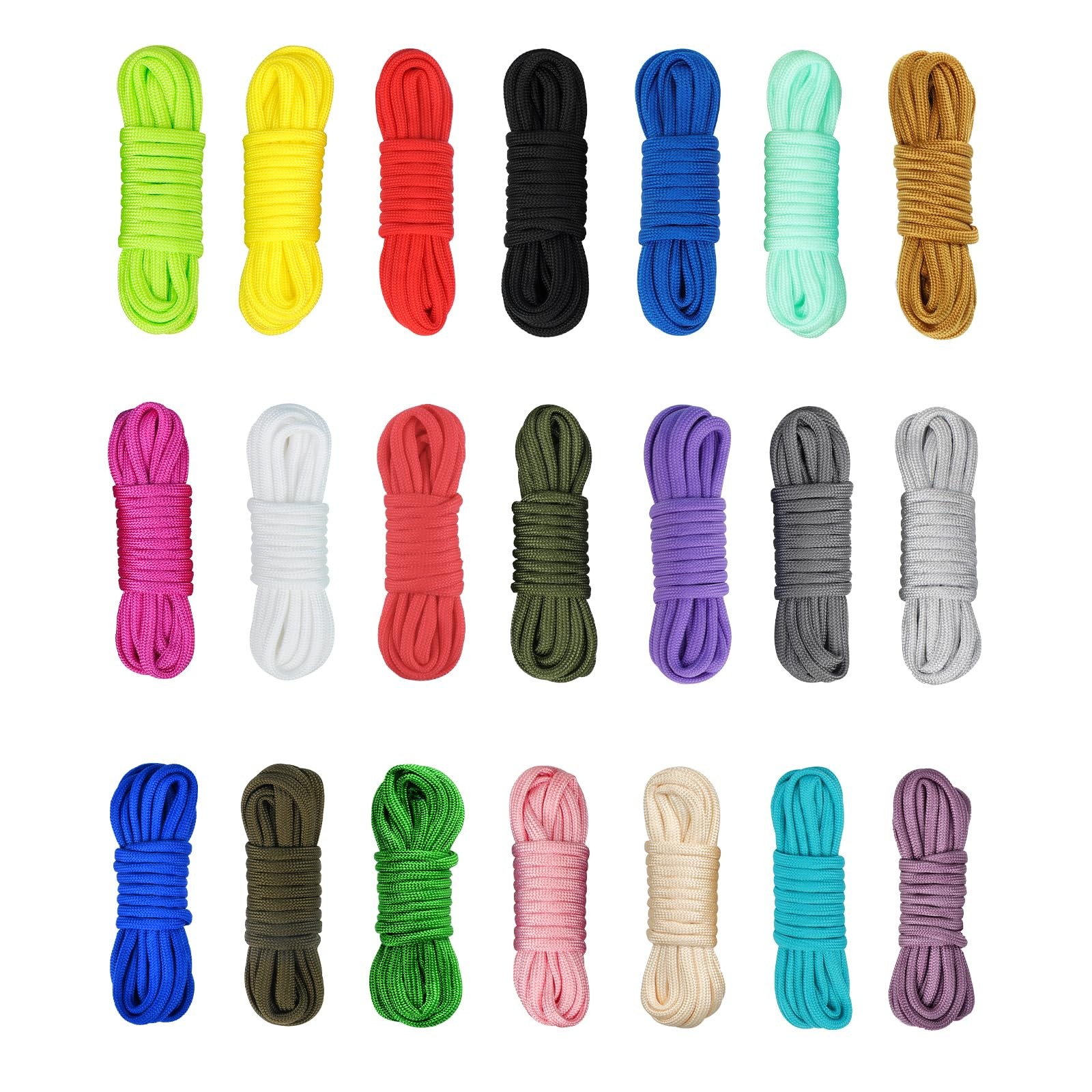 CAMEANE Paracord 21 Colors 13 Feet, 550 Craft Kit for 21 Colors, B