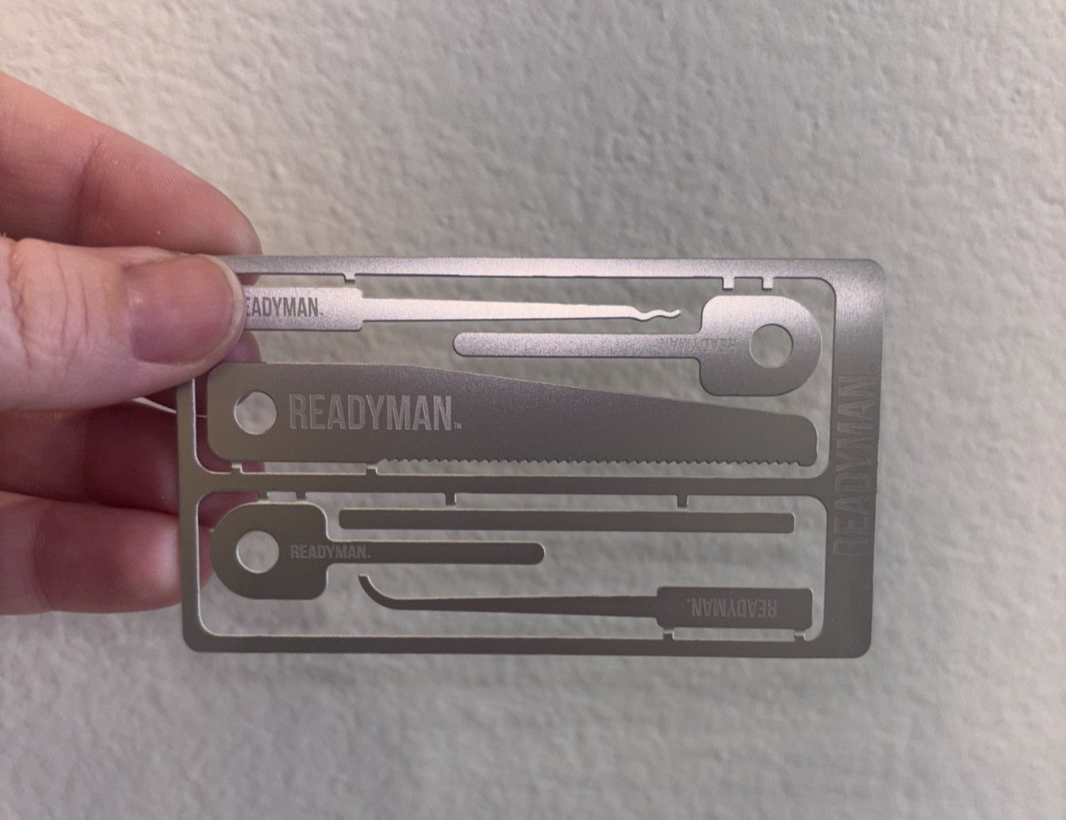 New READYMAN Wilderness Survival Card 3 3/4″ x 2 1/4″ HOSTAGE ESCAPE CARD metal