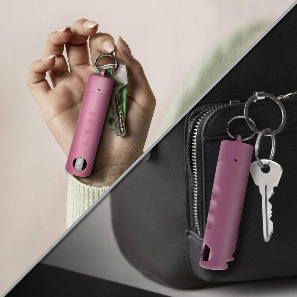 2-In-1 Pepper Spray, Harm and Hammer, with Auto Glass Breaker, Pink