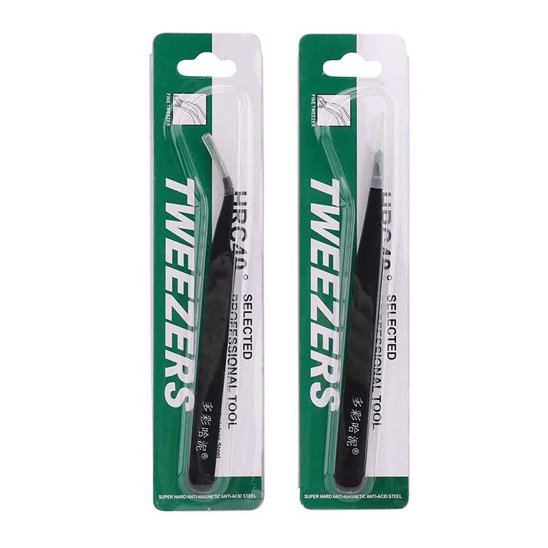 1/2Pcs Anti-static Tweezers Set Pointed Curved Tweezer Precision Repair Tools