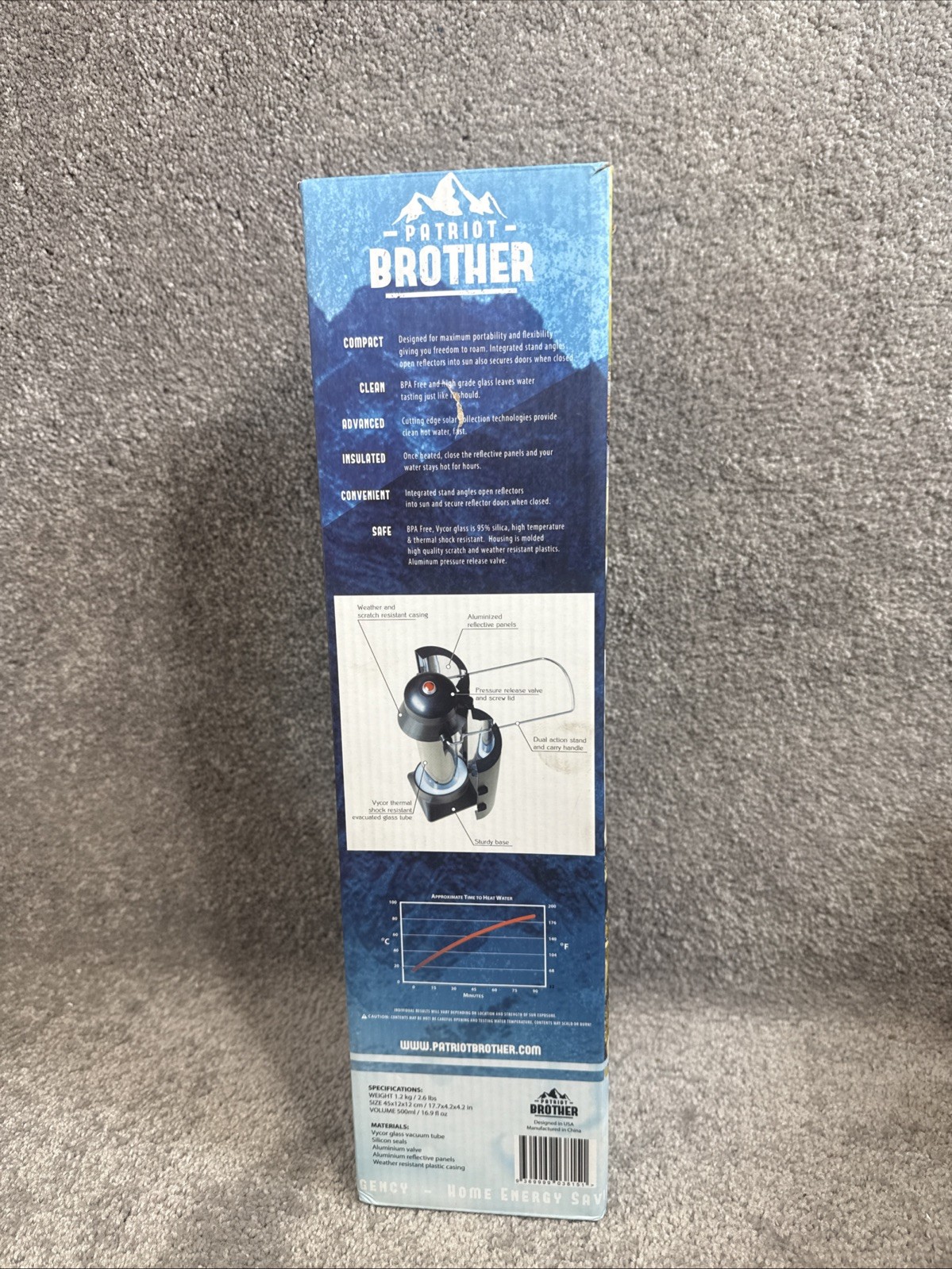 NIB SunRocket Solar Water Heater & Thermos