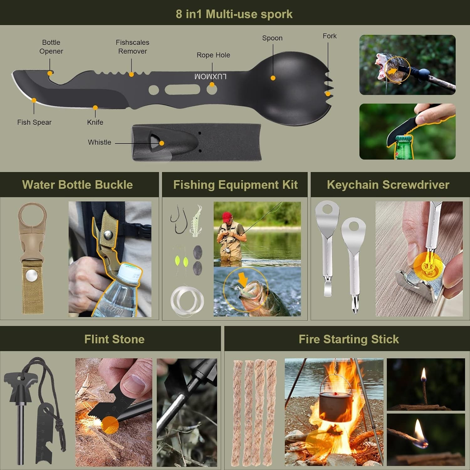 29 in 1 Emergency Survival Kit Outdoor Camping Hiking Gear Set