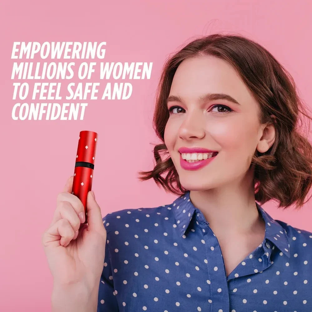 Lipstick-Shaped Self-Defense Device with 110 Lumen Flashlight & Keychain