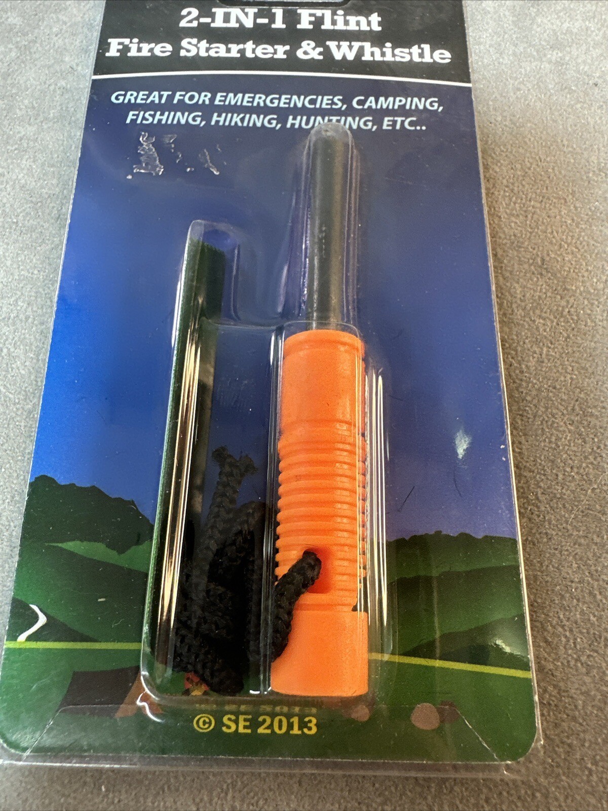 Fire Starter & Whistle 2 in 1 Flint 4 Emergency camping hiking hunting