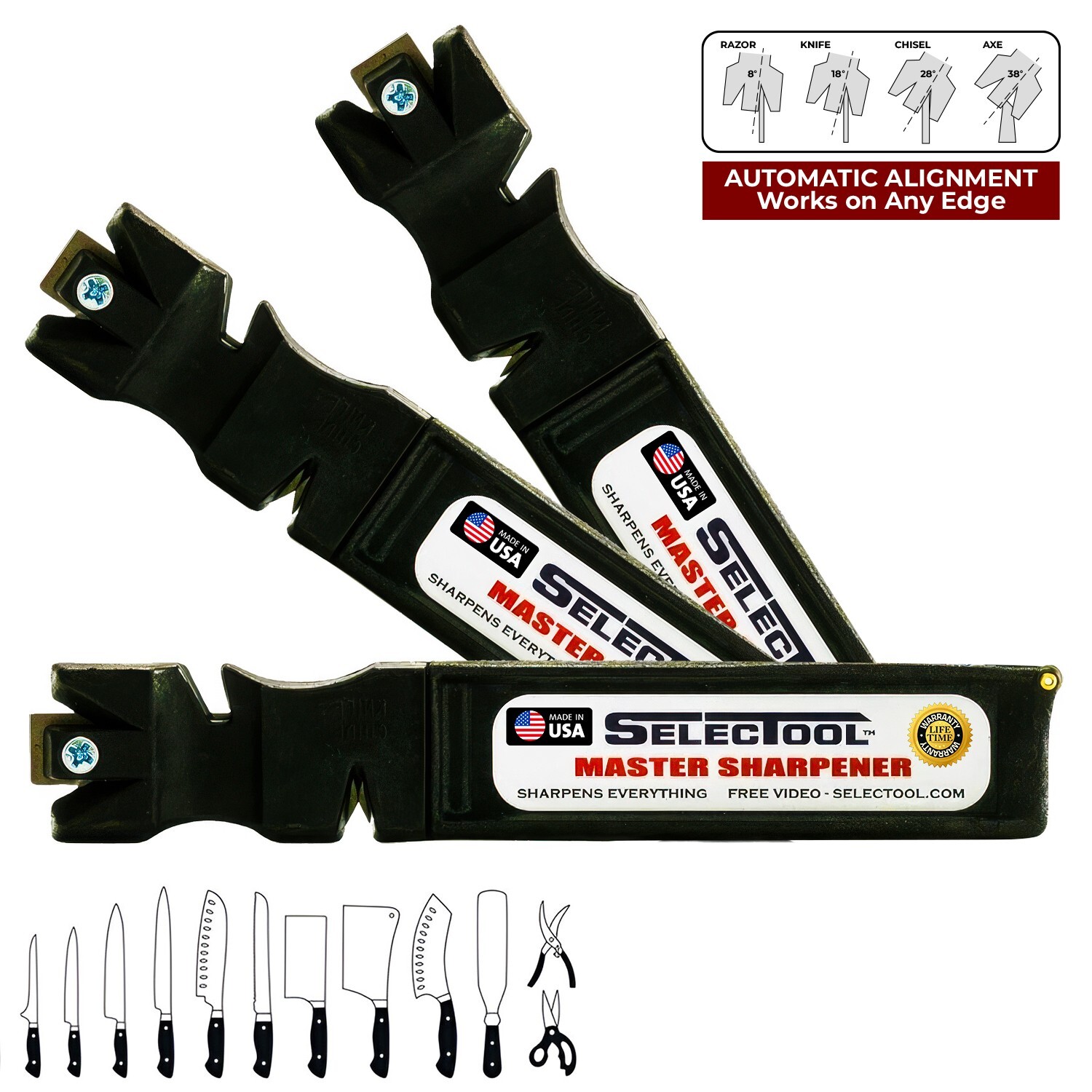SELECTOOL BUY2 GET 1 Free Knife and Tools Sharpener | Home & Kitchen Sharpening