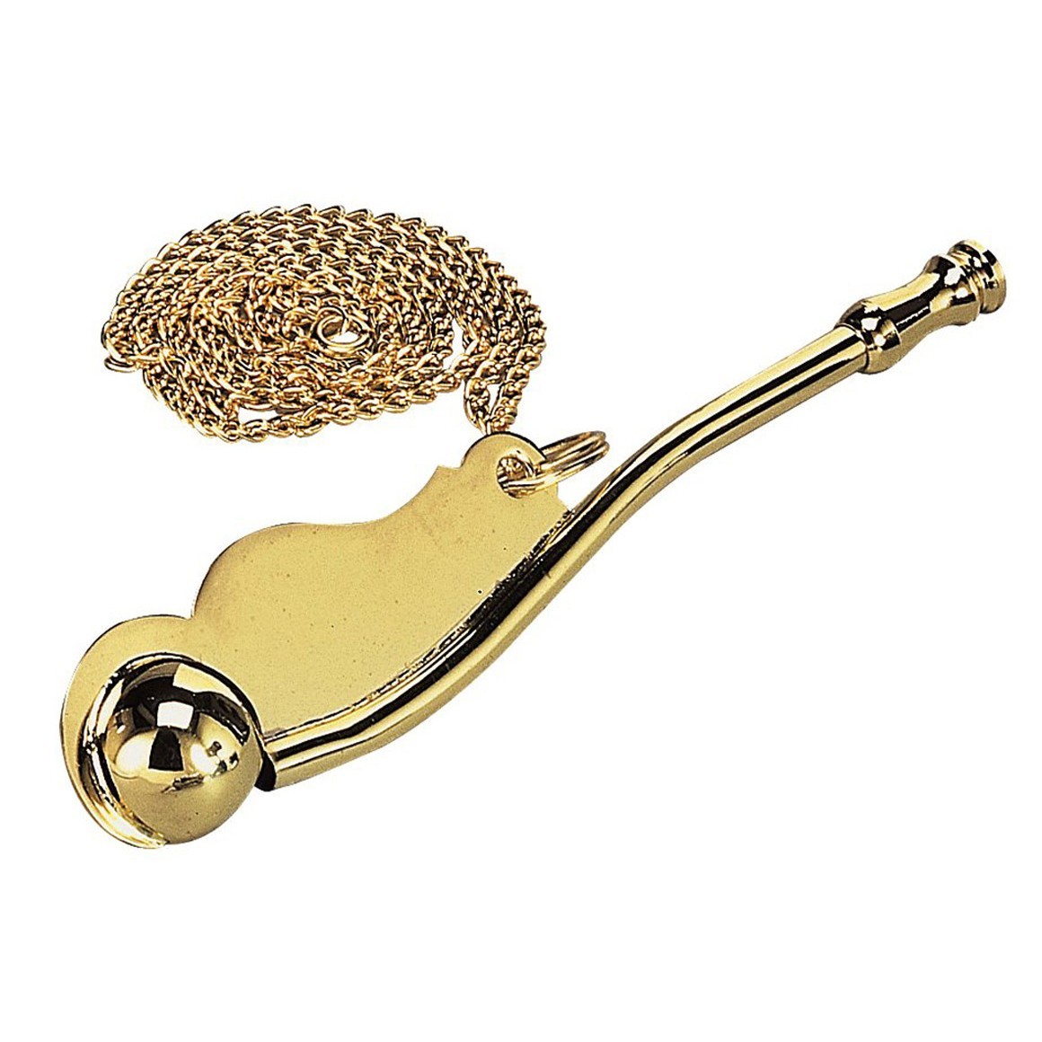 Brass Boatman’s Whistle & Chain Bosun’s Call Boatswain Pipe Navy Marine Ship