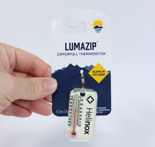 Helinox 15th Anniversary Zipperpull Thermometer Lumazip Light Stored Black