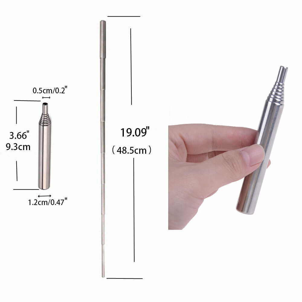 2 pcs Portable Emergency Fire Starter Stainless Steel Blow Fire Tube Fire Tools