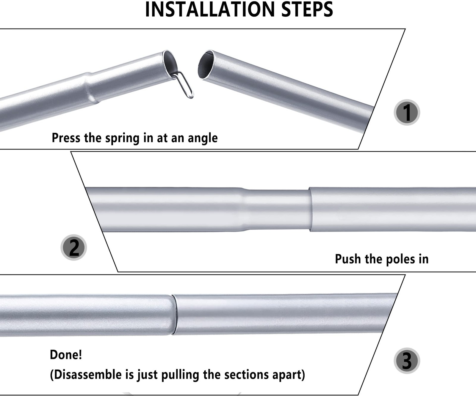 Hasika Camping Tent Pole Repair Kit Including 200 cm x 200 x 200 cm, White