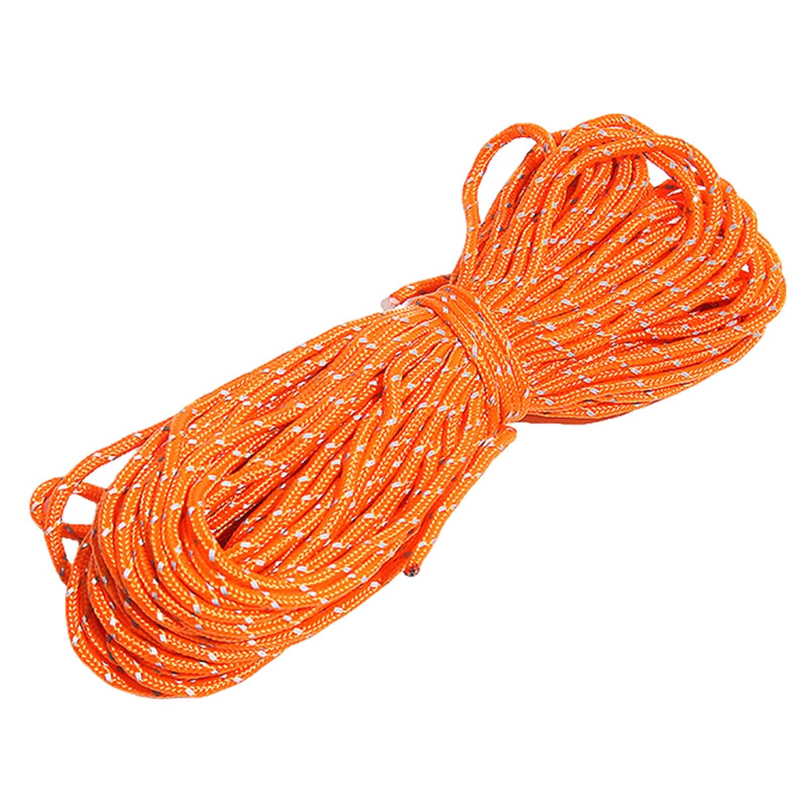 2mm Reflective Thin Paracord Rope – 65ft Dyneema Guy Lines 65 Feet, Orange
