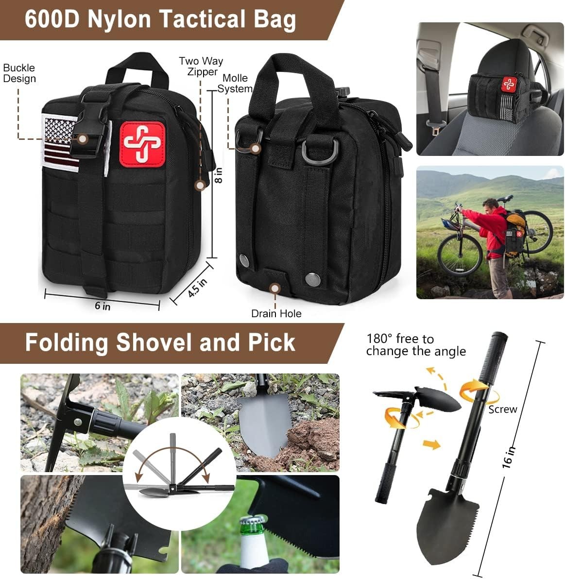 Emergency Survival Kit First Aid Gear Molle Pouch Tent Outdoor Camping