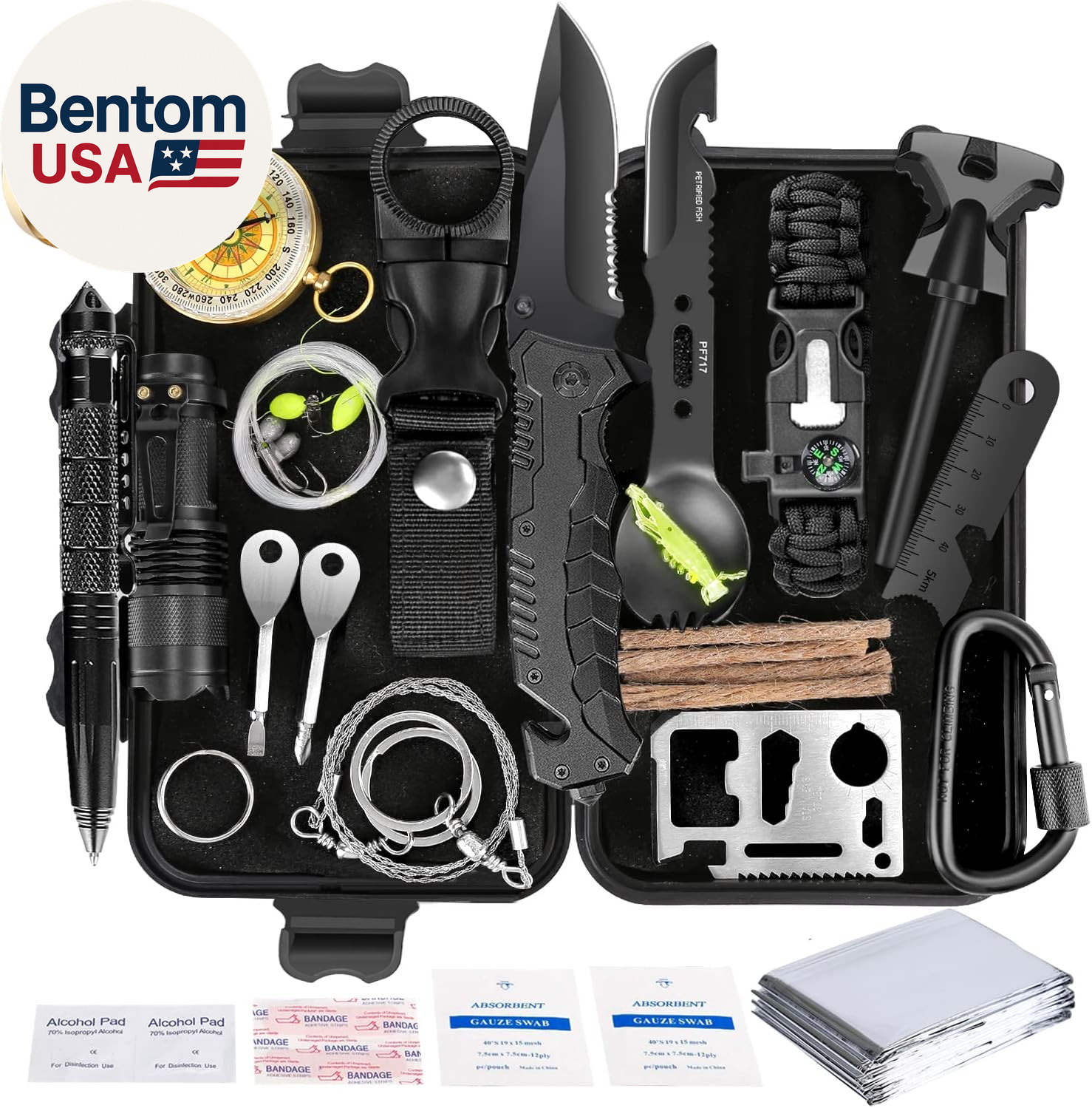 Survival Kit 35 in 1, First Aid Kit, Survival Gear, Survival Tool Gifts for Men