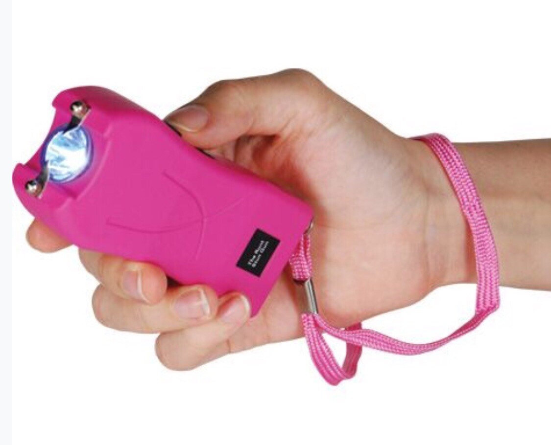 Mini Hand Pocket WOMEN Stun Gun PINK Rechargeable 80 Million Volt LED w/ HOLSTER