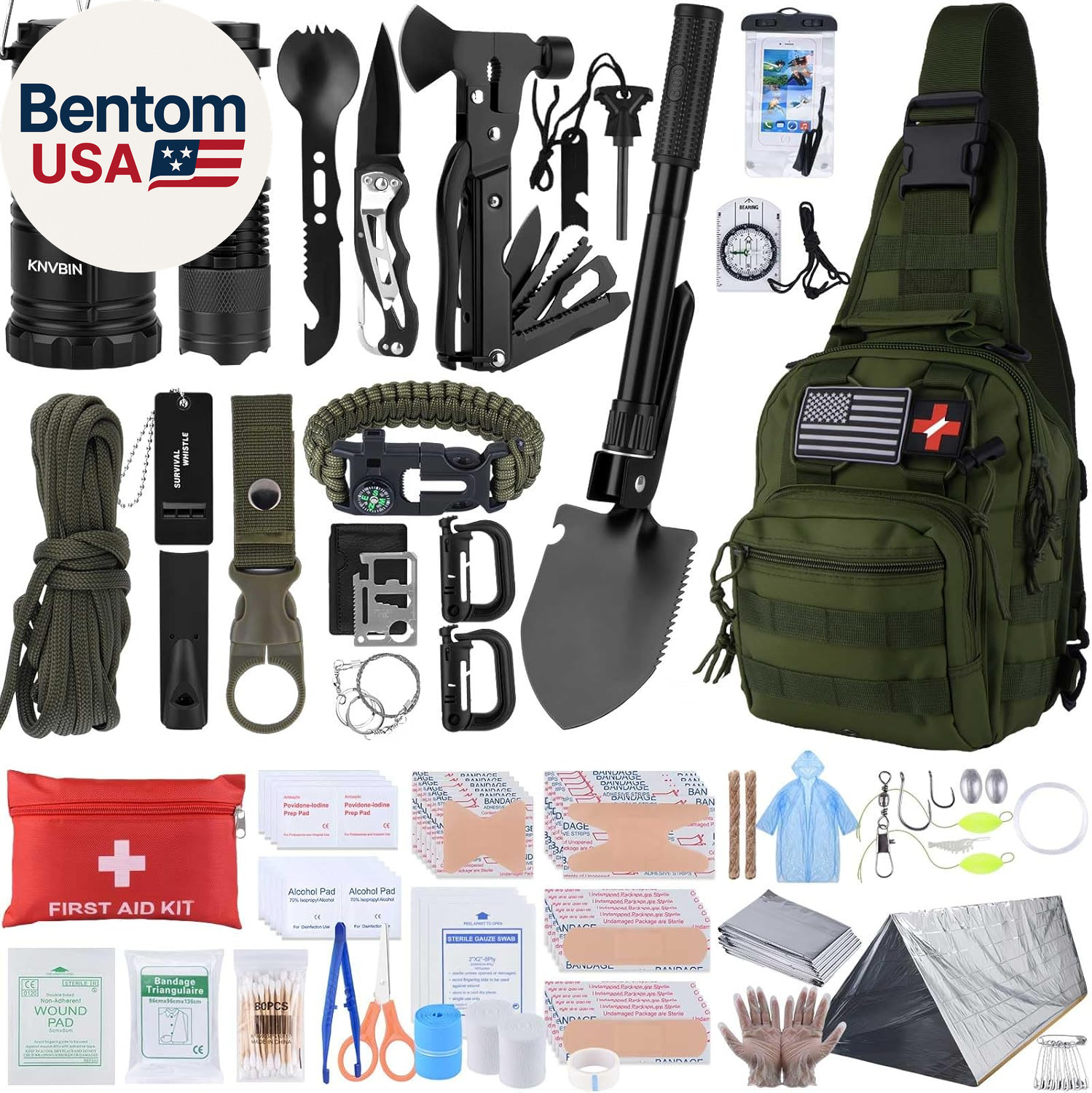 Survival Kit, 250Pcs Survival Tools Tactical Gear and Trauma Bag, Survival First