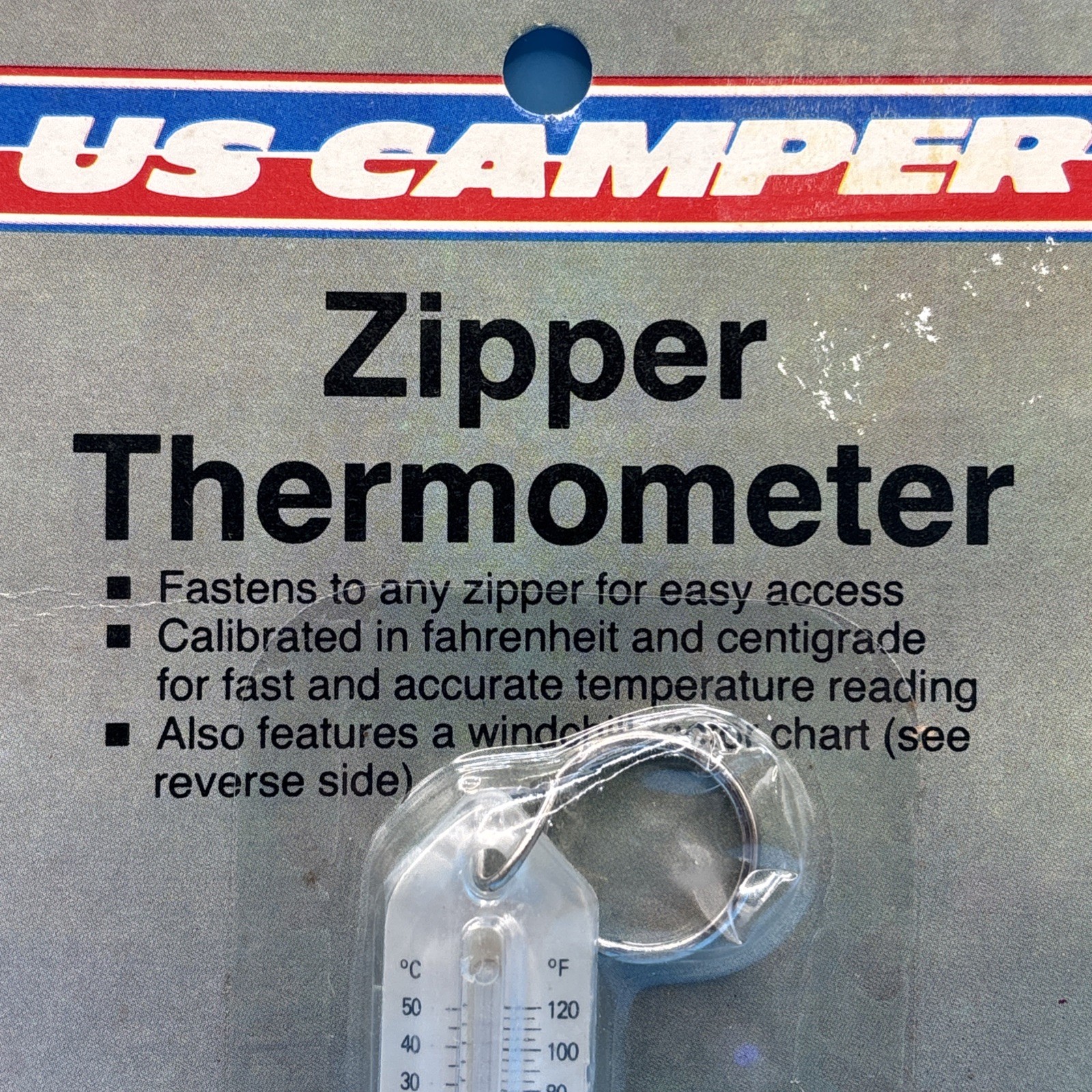 VTG NOS SEAWAY US Camper Zipper Thermometer – New, Never Opened – Hong Kong