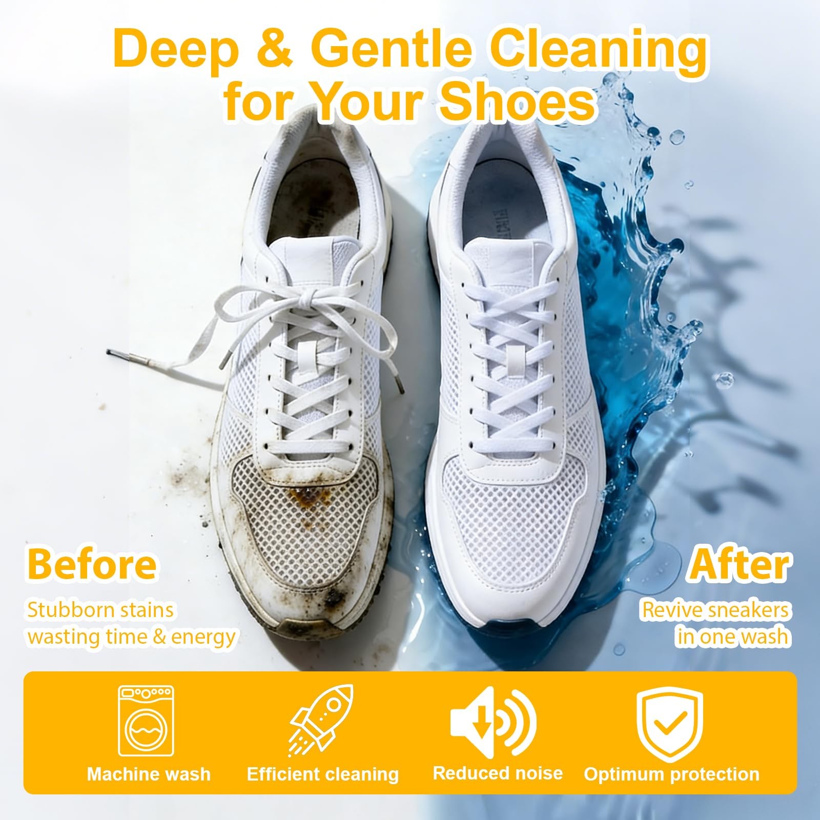 MURAEL Shoe Washing Machine Bag,Laundry Bag For Washer And Yellow 2pcs