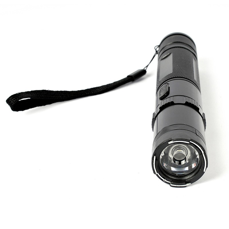 Black Tactical Flashlight Rechargeable Portable Outdoor Safety Device