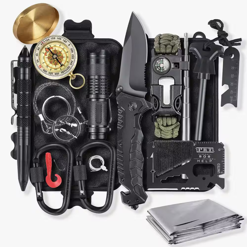 14 In. 1 Outdoor Emergency Survival Kit for Camping, Hunting, Hiking Survival Ge